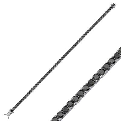 4 mm Siyah Taslı Suyolu Bileklik