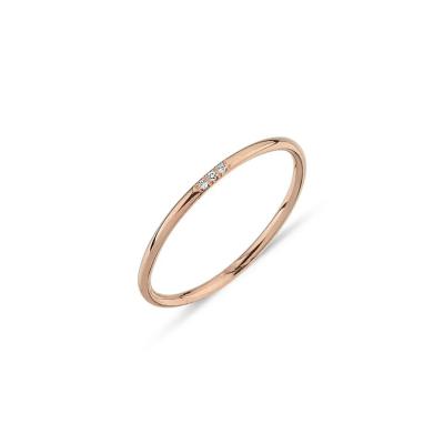 Pırlantalı İnce Tel Yüzük