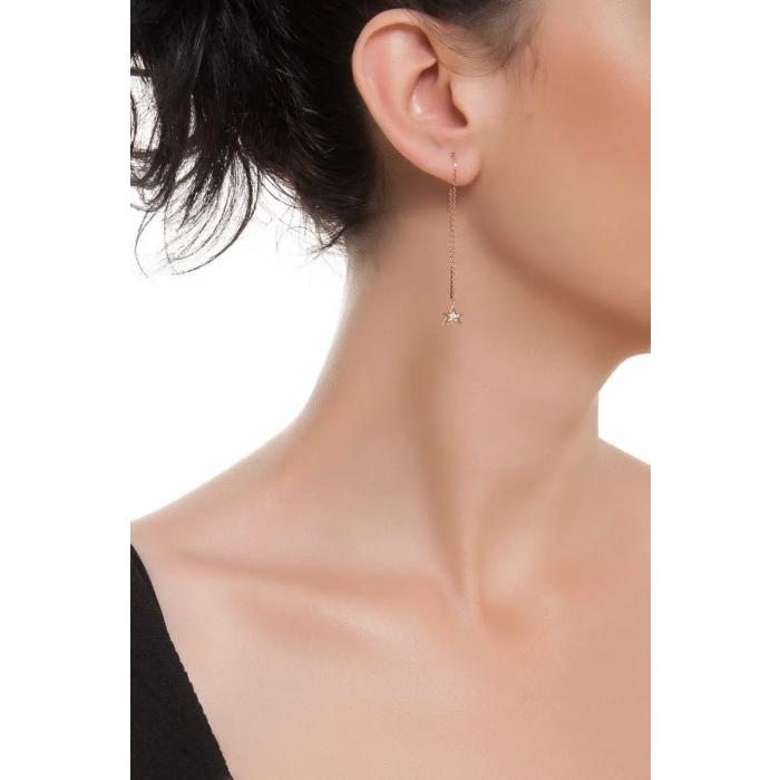Pırlantalı Yıldız Tek Küpe
