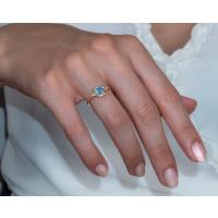 Vintage Blue Topaz Pırlanta Yüzük