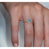 Vintage Blue Topaz Pırlanta Yüzük